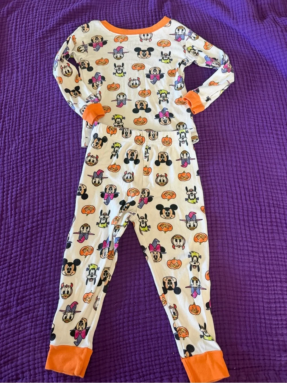 Disney White Orange Halloween Mickey & Friends Two-Piece